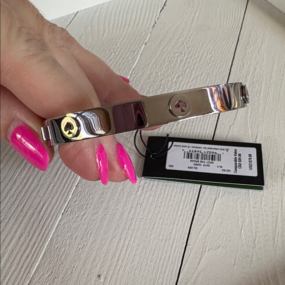 Kate Spade Spot The Spade Studded Hinged Bangle Bracelet - Picture 5 of 8